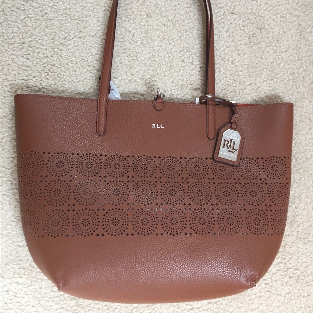 Brand New！Ralph Lauren RLL reversible leather tote
